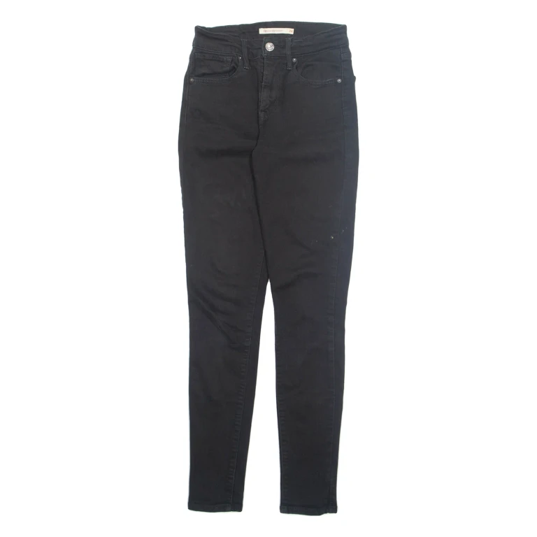LEVI'S Womens Jeans Black Regular Skinny W24 L30