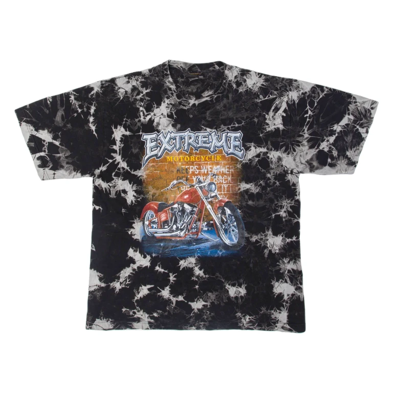 Motorcycle Mens Biker T-Shirt Black L
