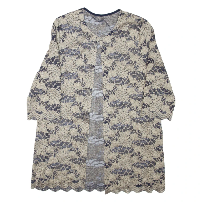 Womens Kimono Top Black 3/4 Sleeve M