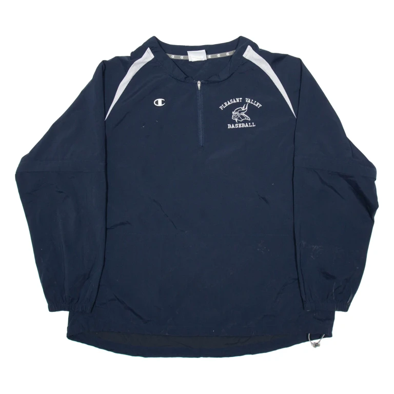 CHAMPION Pleasant Valley Baseball Mens Pullover Jacket Blue USA XL