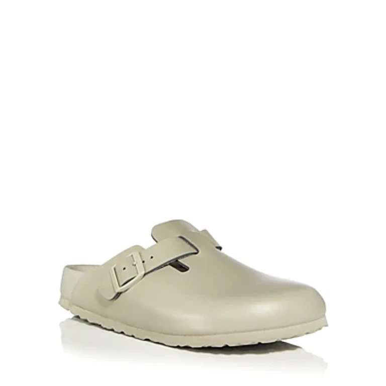 Boston Exquisite Leather Buckle Clogs
