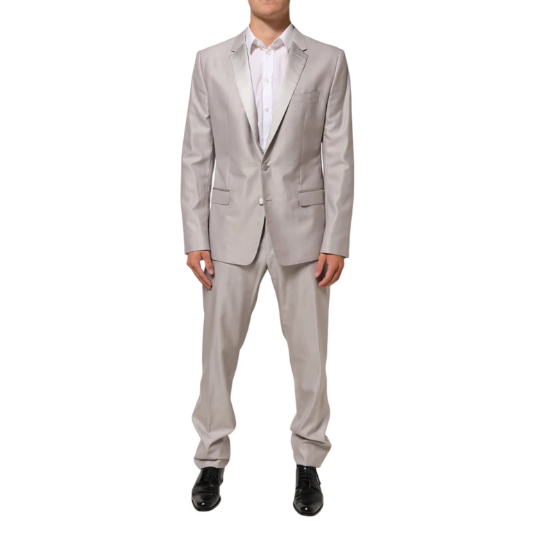 Dolce & Gabbana Light Gray Wool 2 Piece Martini Formal Suit Pl+se+wv - Men