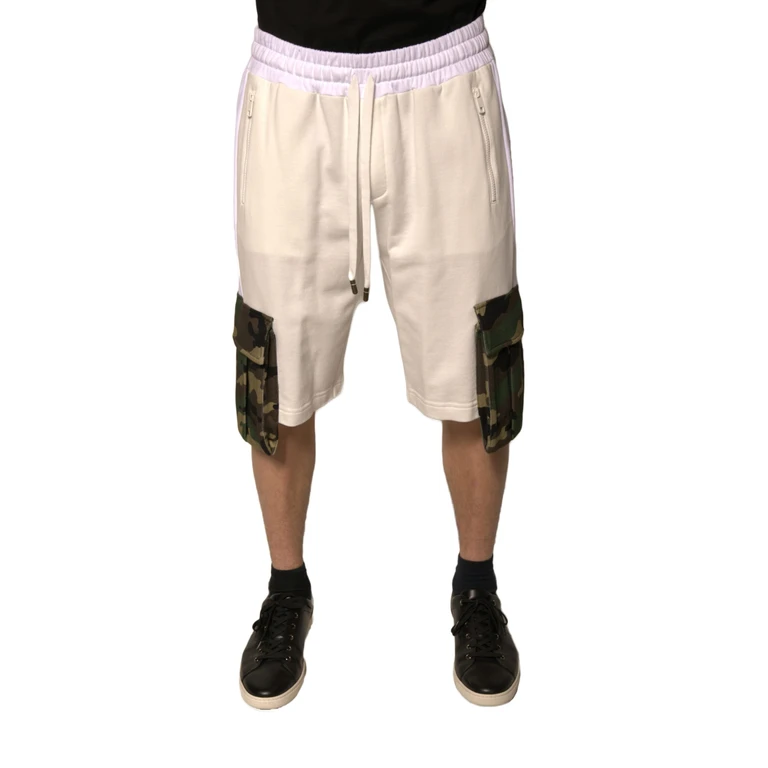 Dolce & Gabbana Beige Cotton Men Casual Cargo Bermuda Shorts Polyester - Men