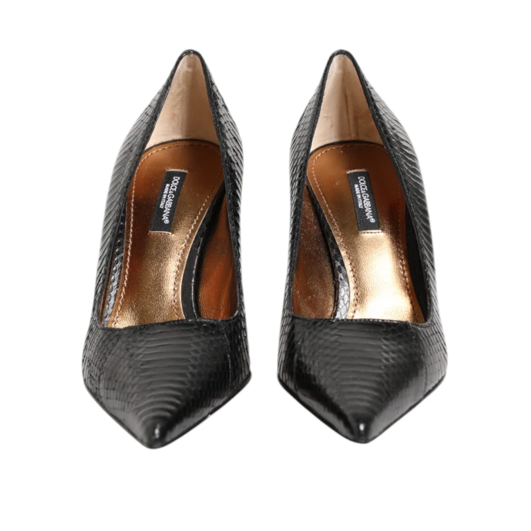 Dolce & Gabbana Black Exotic Leather Stiletto Pumps Shoes Python - Women