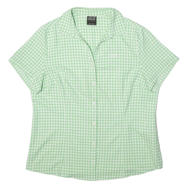 JACK WOLFSKIN Womens Shirt Green Check XL
