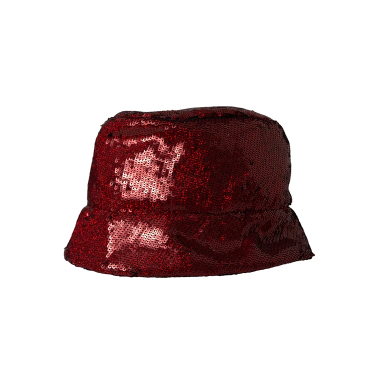 Dolce & Gabbana Red Sequined Nylon Bucket Hat Men - Men