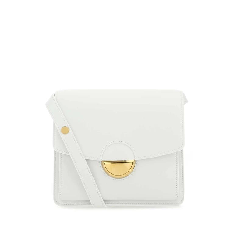 White Leather Dia Shoulder Bag