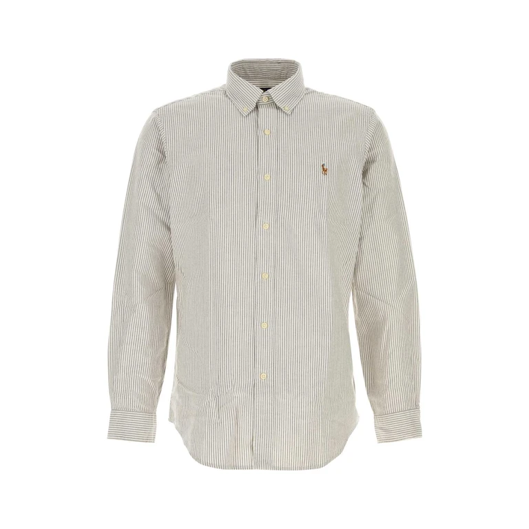 Polo Ralph Lauren Embroidered Oxford Shirt 6636qnutmegbrownwhite Exterior: Cotton Camicie - Men