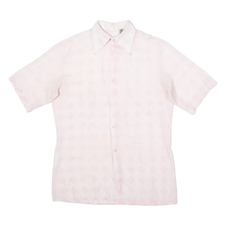 Baroque Print Mens Shirt Pink 90s Crazy Pattern L