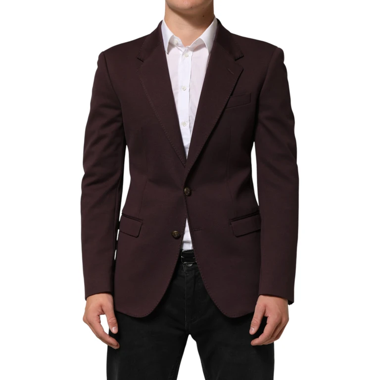 Dolce & Gabbana Maroon Cotton 2 Buttons Suit Jacket Blazer Co+pa - Men
