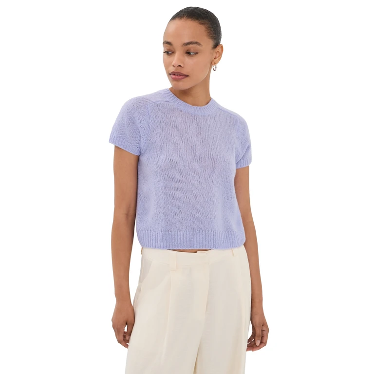 LISA YANG Siona Cashmere T-Shirt Soft Lavender 0