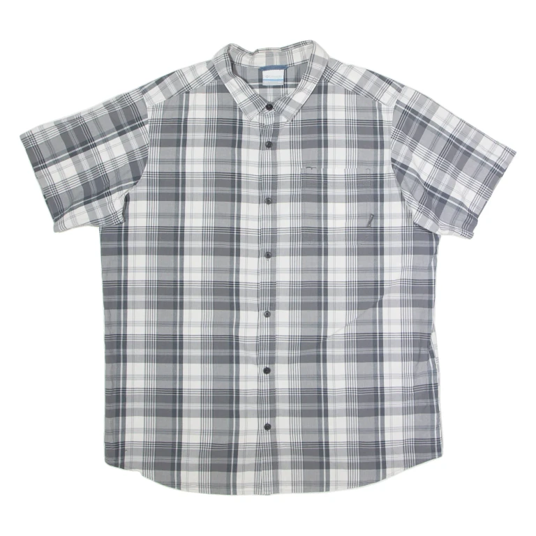 COLUMBIA Mens Shirt Grey Check 2XL