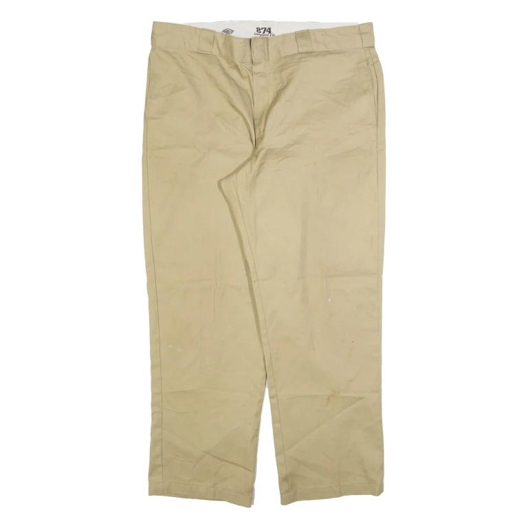 DICKIES 874 Workwear Mens Trousers Beige Regular Straight W38 L30