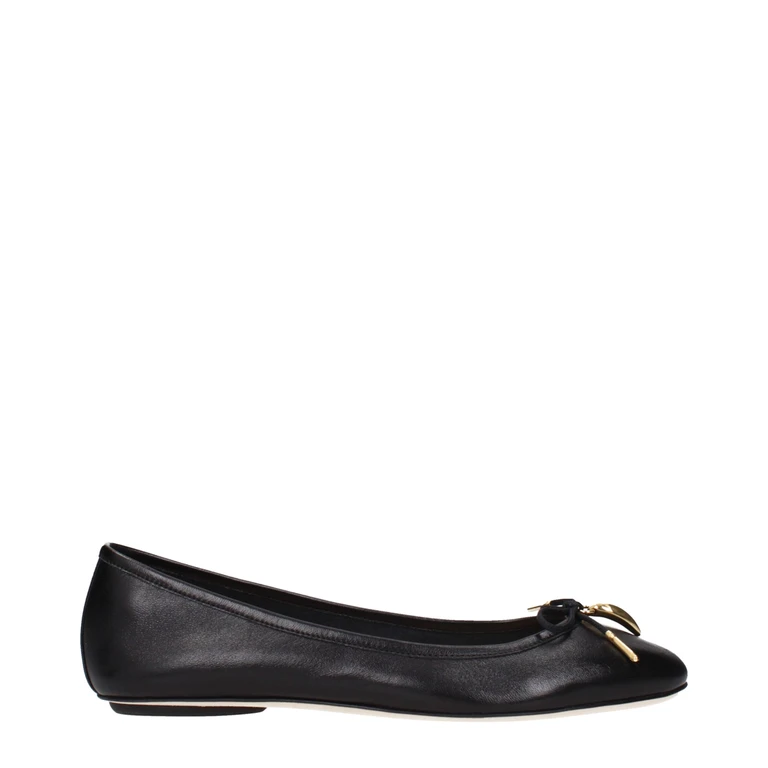Chloé Black Leather Ballet Flats - Women