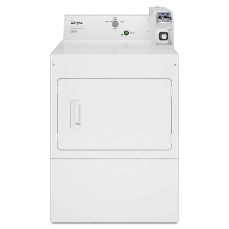 Commercial Gas Super-Capacity Dryer, Coin-Slide and Coin-Box in White CGM2745FQ