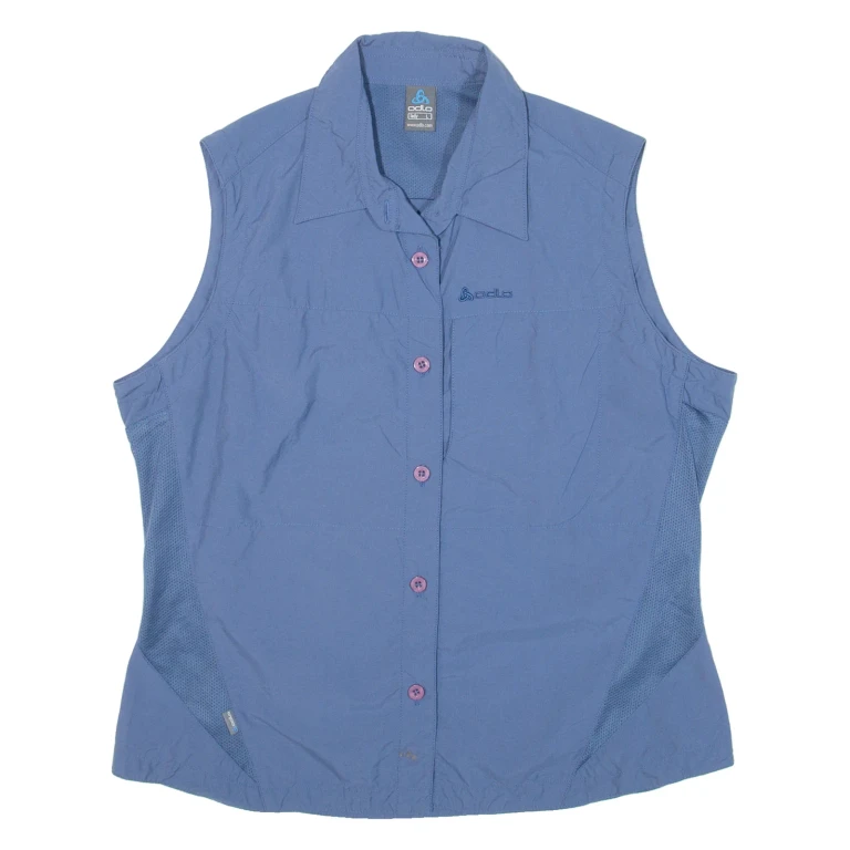 ODLO Womens Plain Shirt Blue Sleeveless L