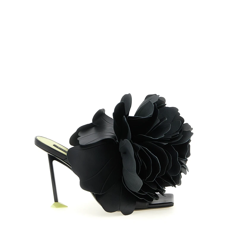Givenchy Black Leather Stiletto Heel Sandals - Women