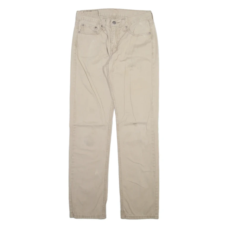 LEVI'S 514 Mens Trousers Beige Slim Straight W28 L32