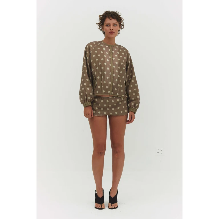Fabio Voile Jacket in Cream and Mocha