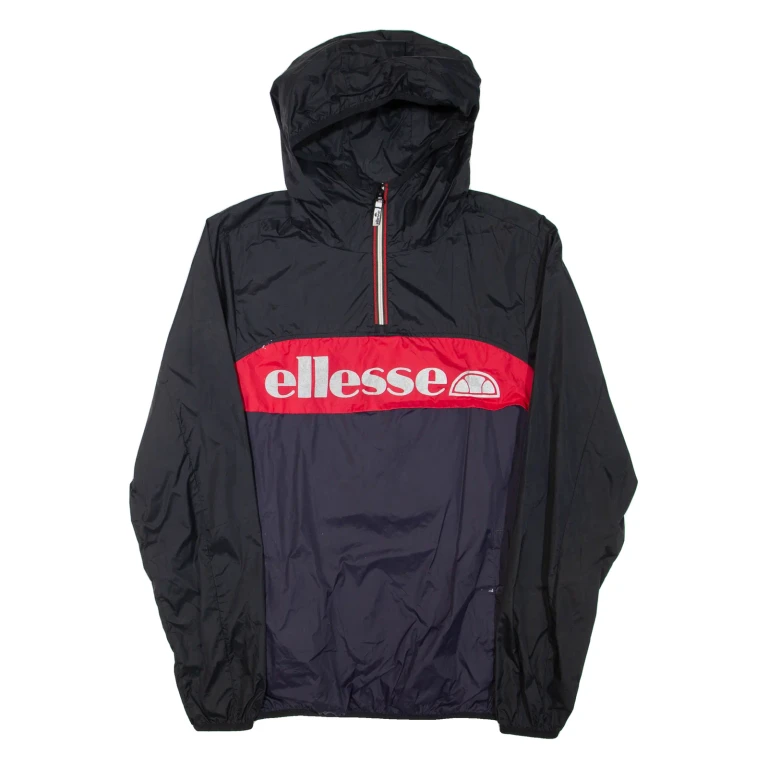 ELLESSE Womens Anorak Jacket Black Hooded M