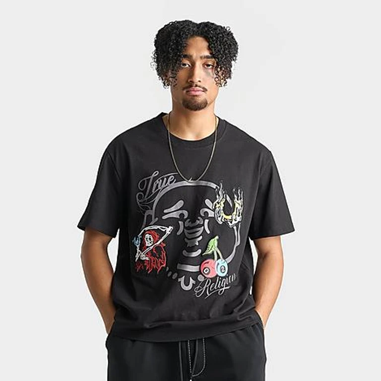 True Religion Men's Buddha Heavyweight Face T-Shirt in Black Size: Small