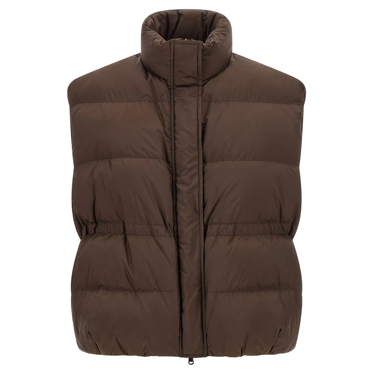 Brunello Cucinelli Brown Polyester Sleeveless Jacket Clothing - Women