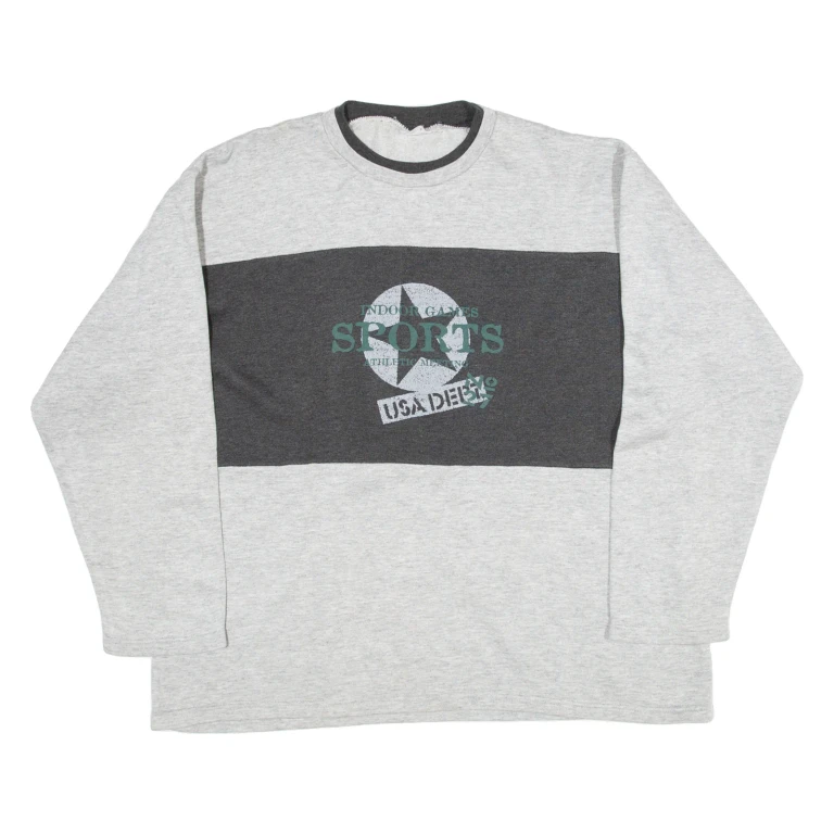 Indoor Game Sports Athletic Meeting Mens Sweatshirt Grey USA XL