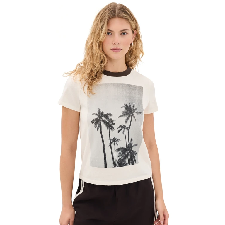 The Relaxed Tee in Vintage Jersey Palm Tree Graphic M