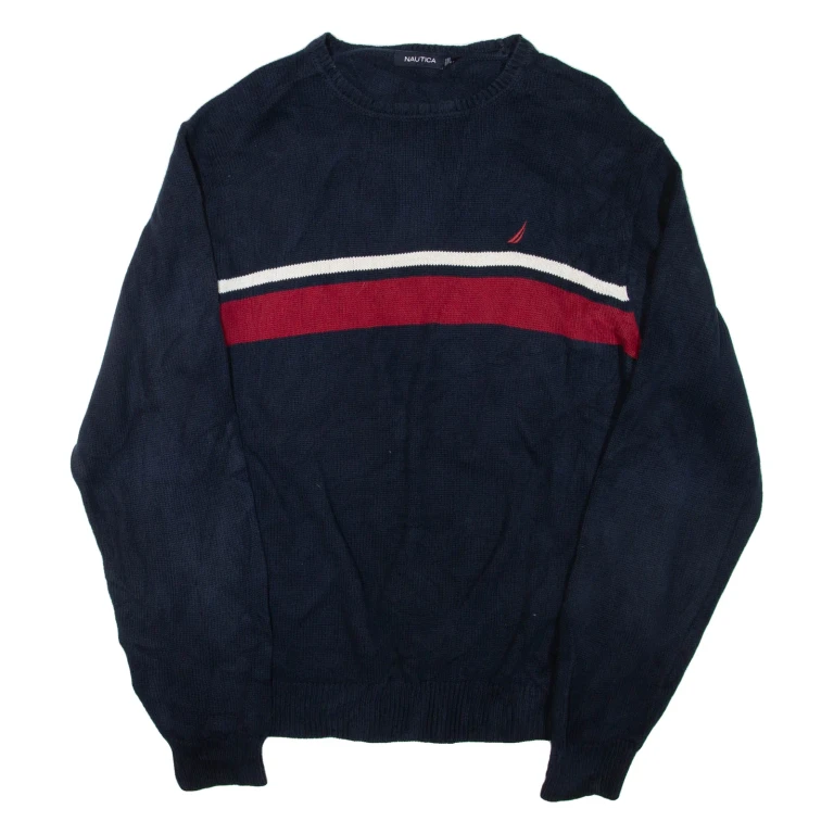 NAUTICA Mens Jumper Blue Tight Knit M