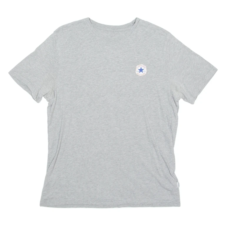 CONVERSE Mens T-Shirt Grey Crew Neck S
