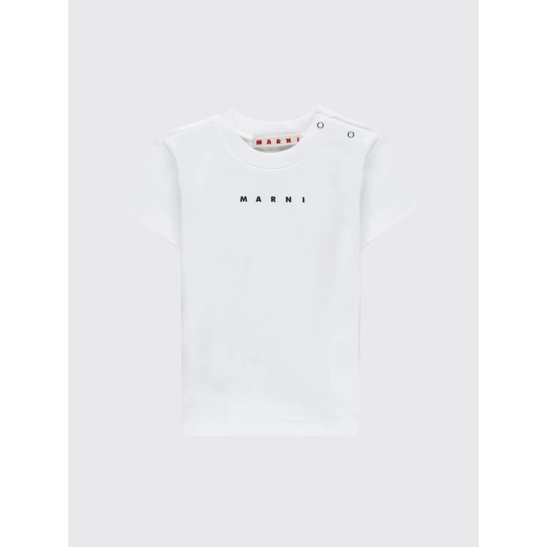 Boy's Cotton T-Shirt with Printed Logo and Shoulder Buttons (M01785M00RF0M100)