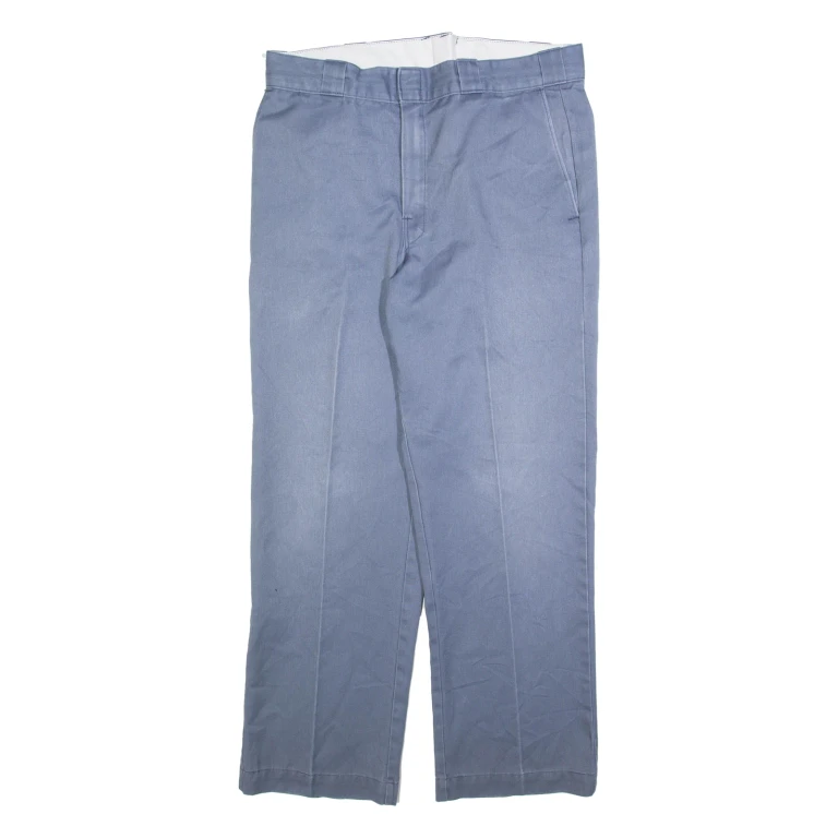 DICKIES Mens Trousers Blue Regular Straight W34 L31