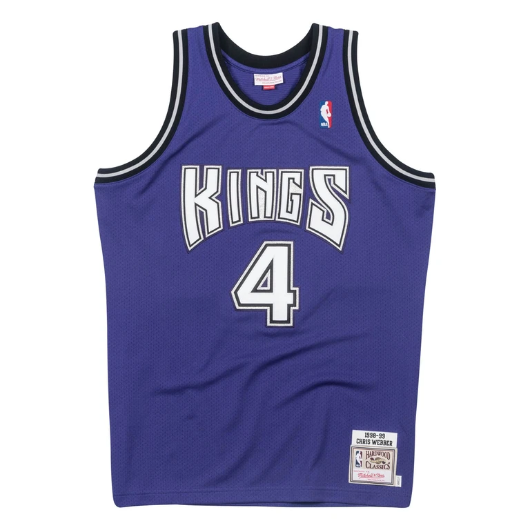Men's NBA Authentic Jersey Sacramento Kings Chris Webber #4 Jerseys