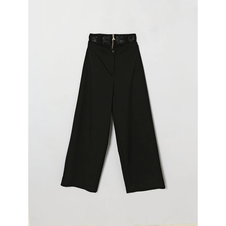 Girl's Wide-Leg Crêpe Trousers with Lace Inserts (7P0429A555K103)