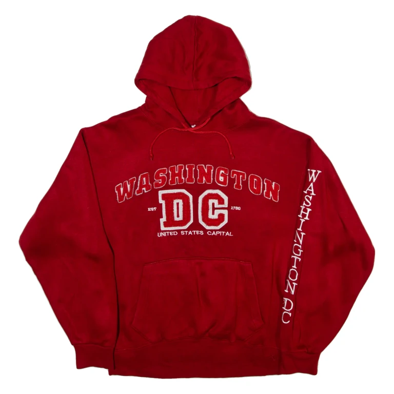 N&T Washington Dc Mens Red Hoodie USA M