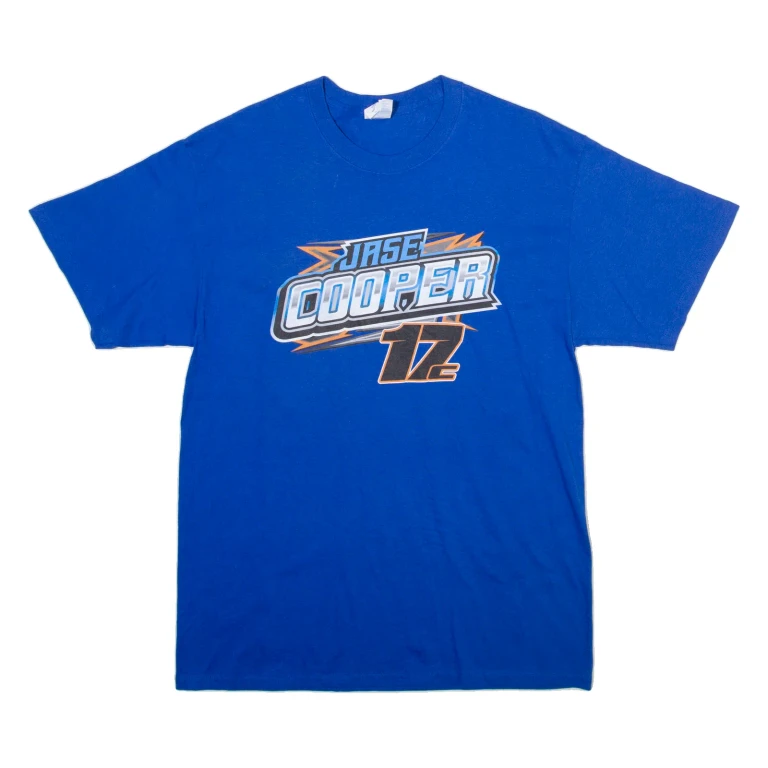 PORT & COMPANY Racing Mens T-Shirt Blue L