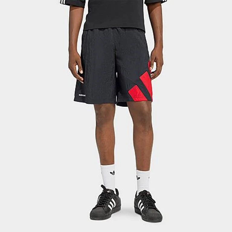 Men's Originals adicolor Blocked Shorts in Black/Better Scarlet Size: XS