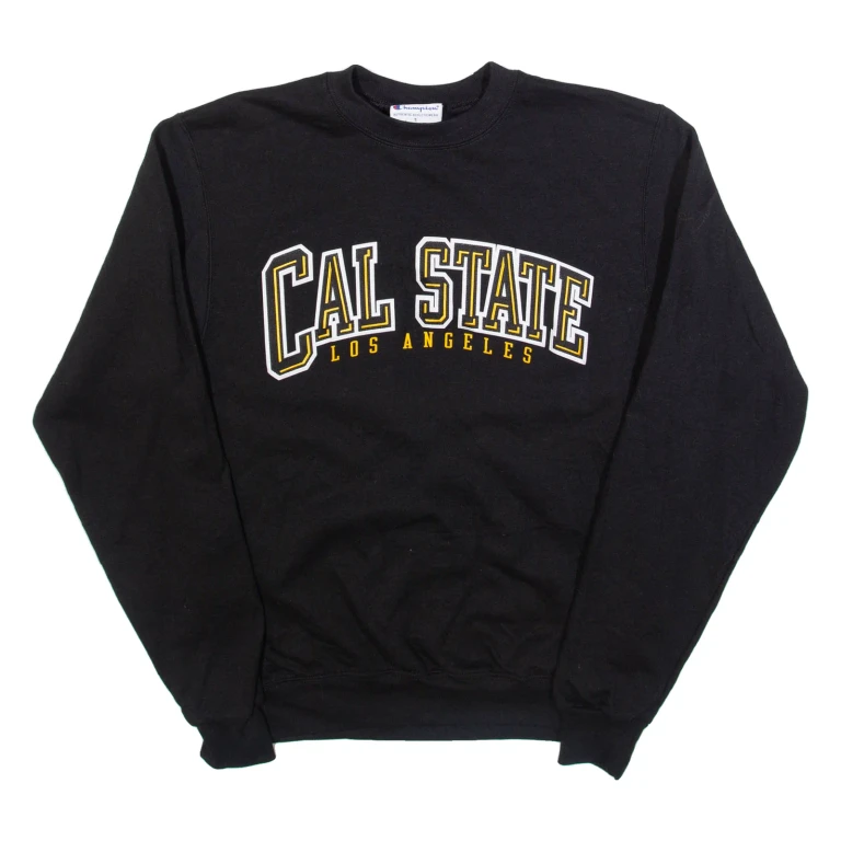CHAMPION Cal State Mens Sweatshirt Black USA S