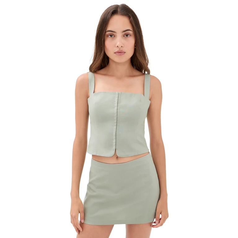 Good American The Linen Corset Mosswell XS