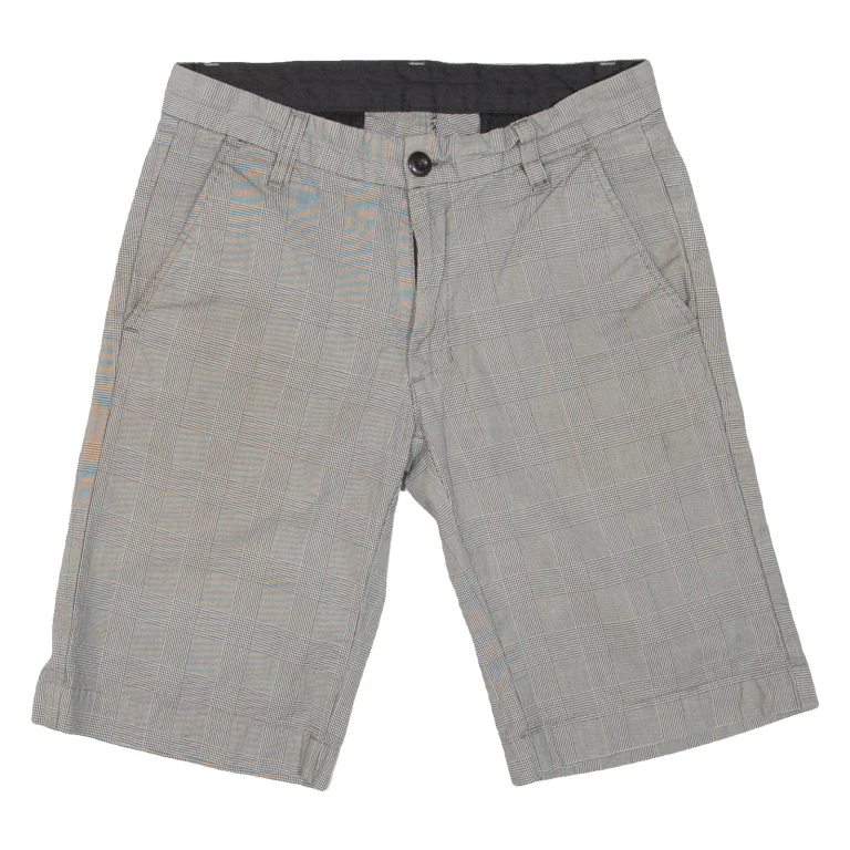 CARHARTT Bermuda Mens Chino Shorts Grey Classic Check M W30