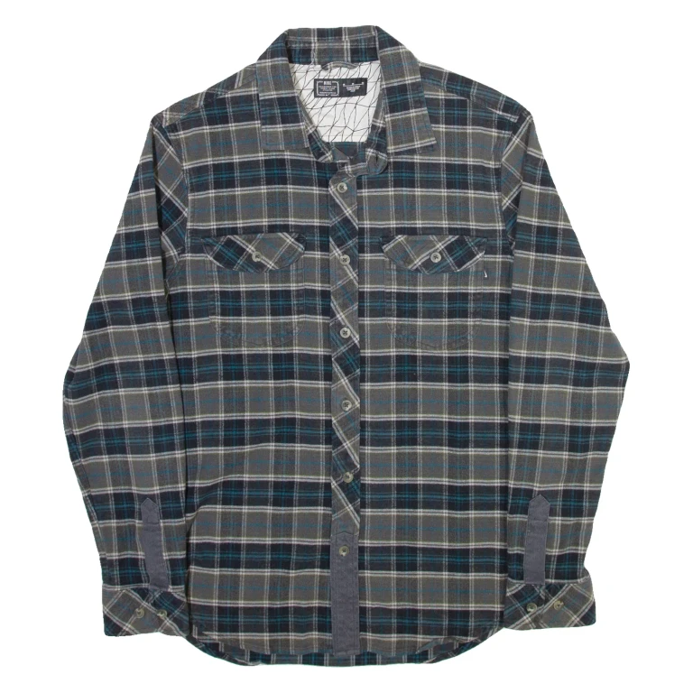 NIKE Mens Shirt Grey Wool Check Long Sleeve M