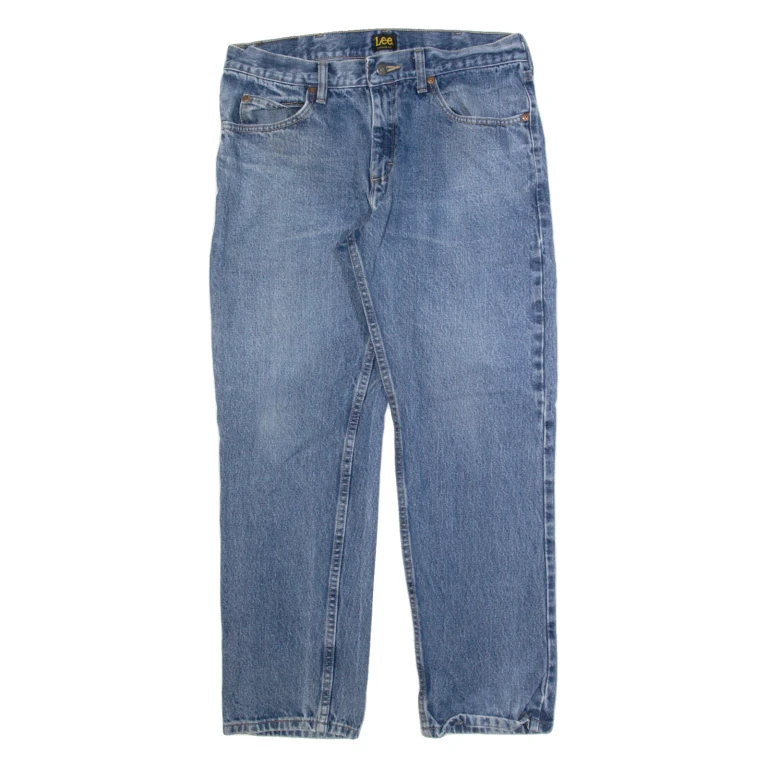 LEE Mens Jeans Blue Regular Straight Stone Wash W34 L29