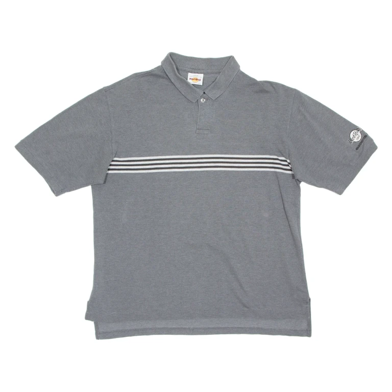 HARD ROCK CAFE Washington Mens Polo Shirt Grey L
