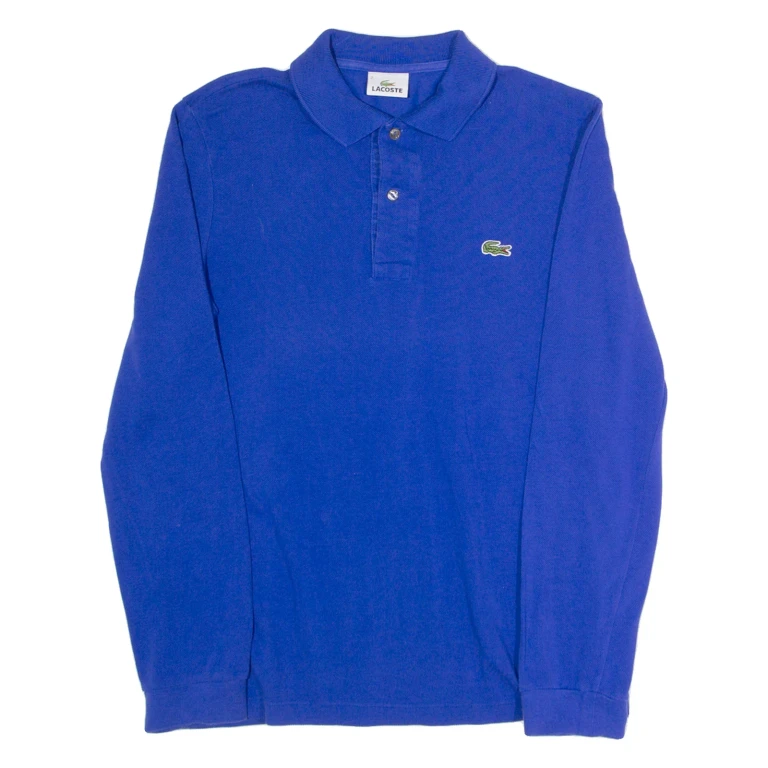 LACOSTE Mens Polo Shirt Blue Long Sleeve XS