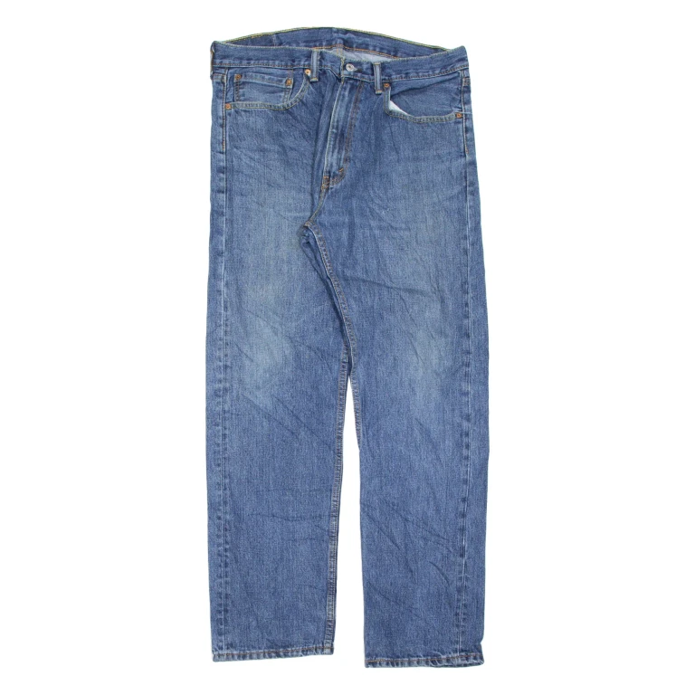 LEVI'S 505 Jeans Mens Blue Regular Straight Stone Wash W36 L32