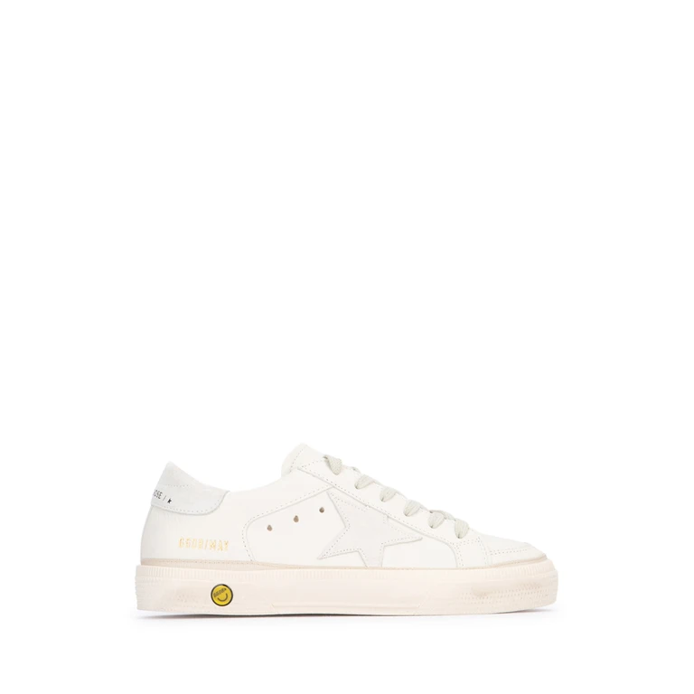 Golden Goose Kids May Nappa Upper Suede Sta Opticwhite Goat Leather Cow Sneaker