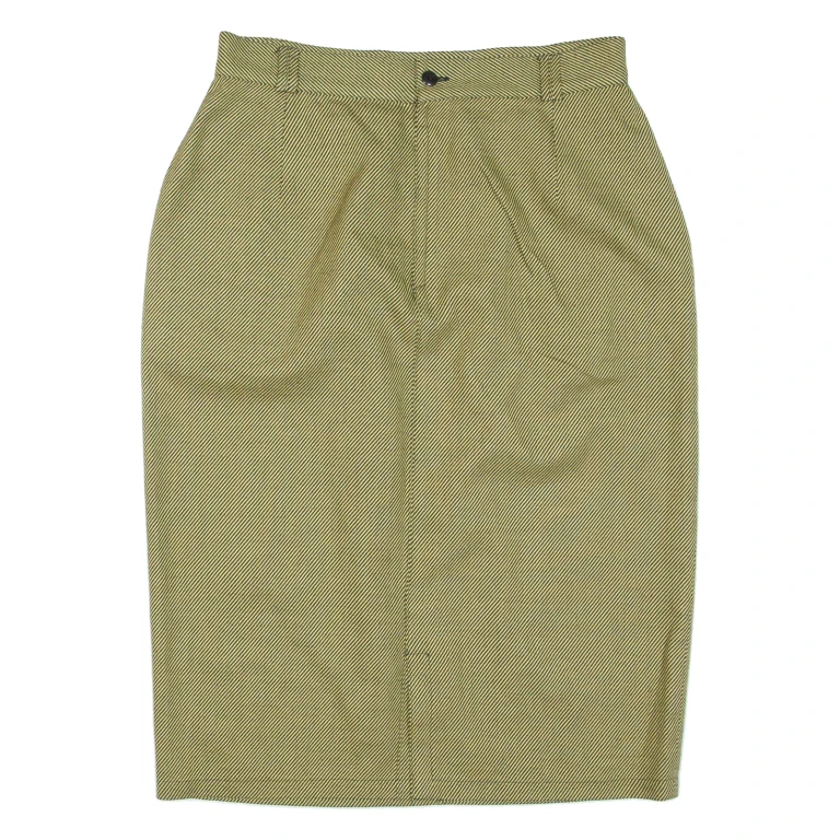Womens Pencil Skirt Green Knee Length Striped M