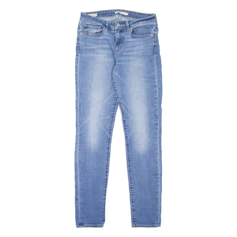 LEVI'S 711 BIG E Womens Jeans Blue Slim Skinny Stone Wash W27 L30