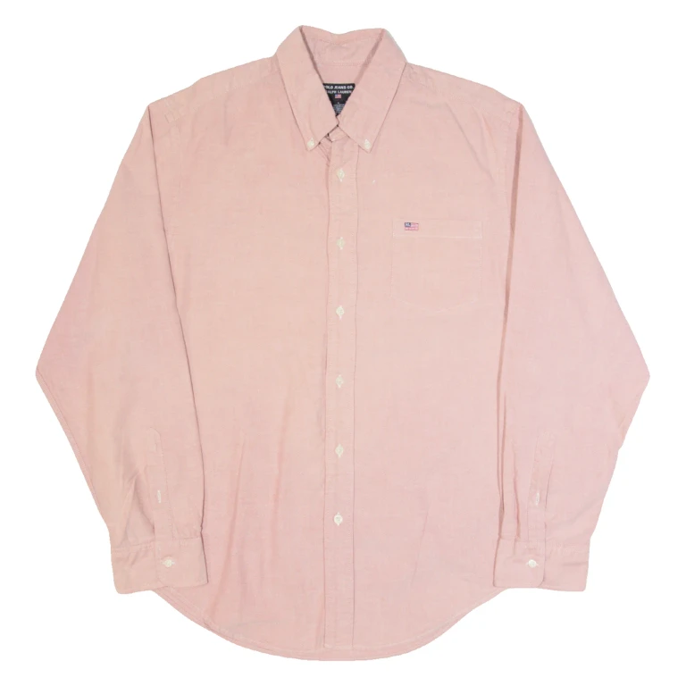 RALPH LAUREN POLO JEANS COMPANY Mens Plain Shirt Pink Long Sleeve L