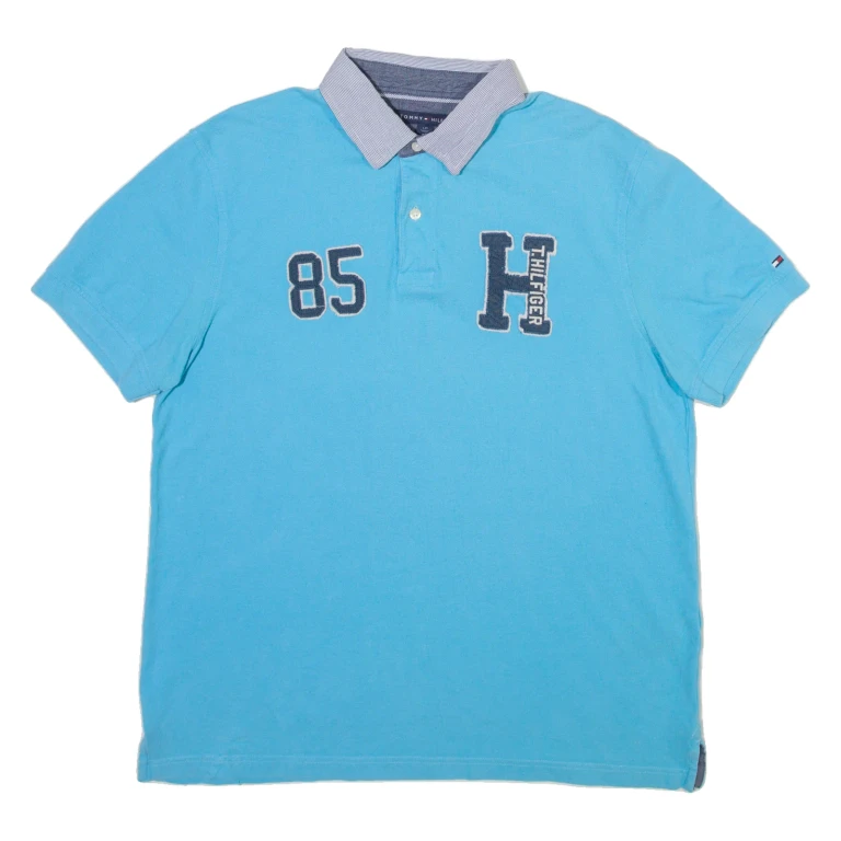 TOMMY HILFIGER Mens Polo Shirt Blue L